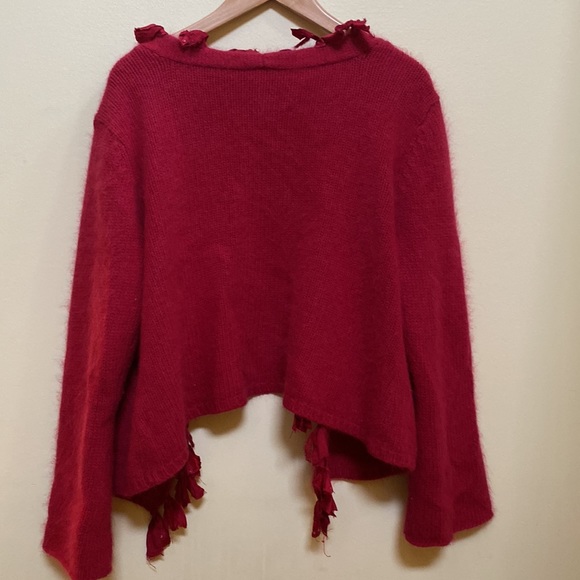 J Jill wool blended red sweater with front open - Picture 6 of 6
